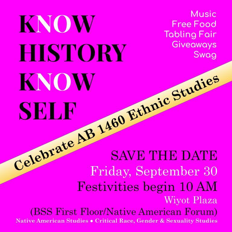 Ethnic Ethnic Studies Celebration, September 30, 2022 10am-8pm